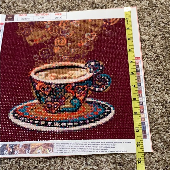 Coffee cup completed/unframed diamond painting - Picture 4 of 6